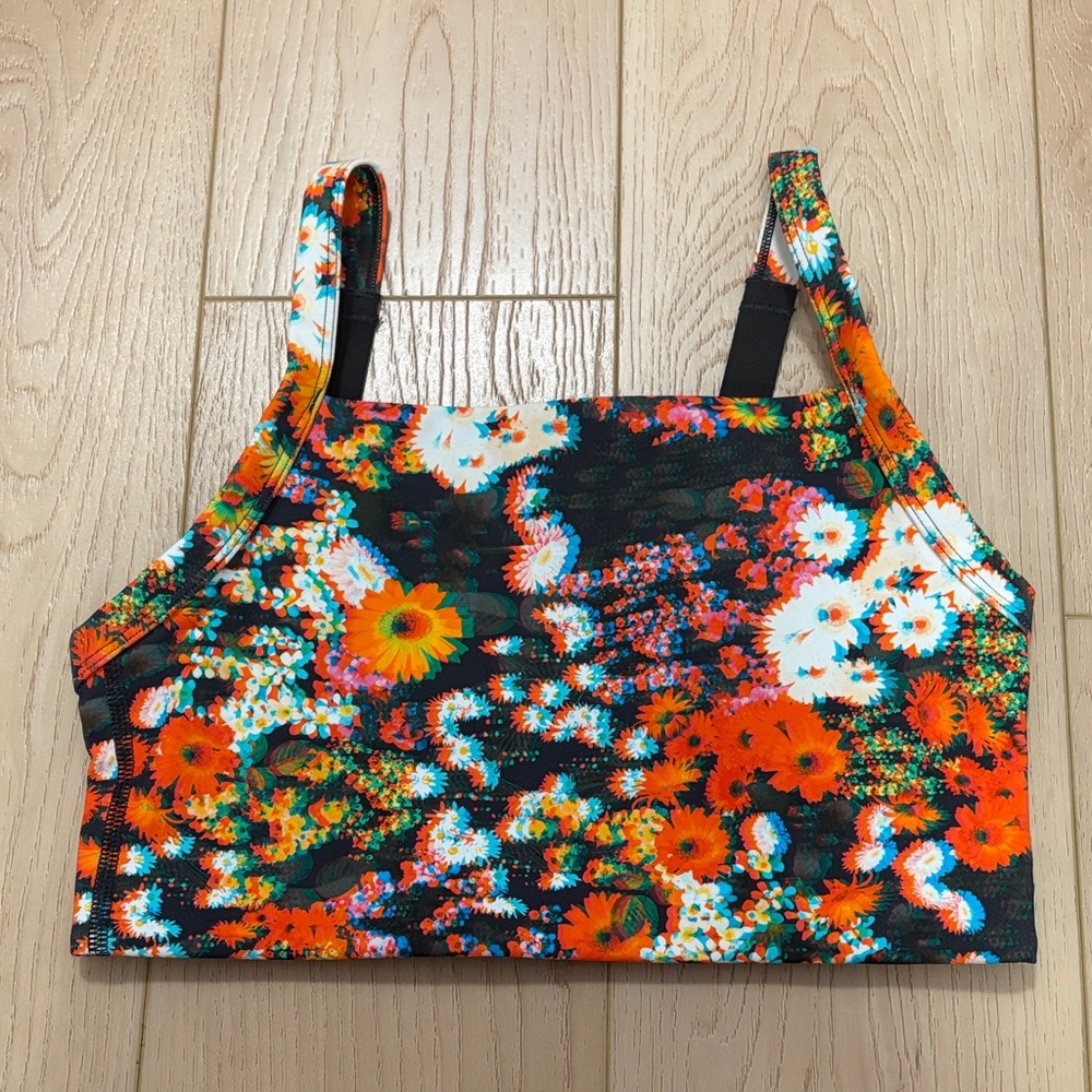*4/$20* Offline by Aerie Goals Medium Support Sports Bra, 3D Floral, sz XS